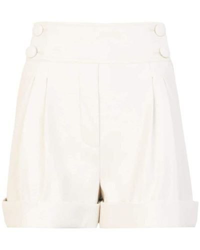 Tanya Taylor Greta Vegan Leather Shorts - White