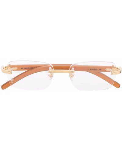 Cartier Rahmenlose Brille mit eckigem Gestell - Orange