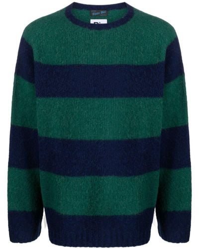 President's Striped Ribbed Jumper - Green