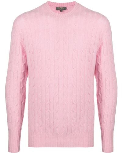 N.Peal Cashmere The Thames Cable-knit Jumper - Pink