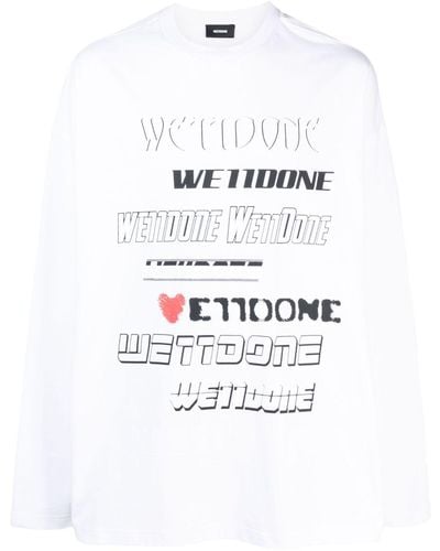 we11done Sweater Met Logoprint - Wit
