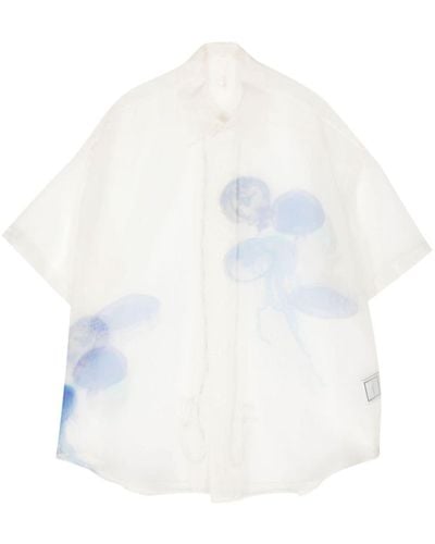WOOYOUNGMI Camicia semi trasparente con stampa - Bianco