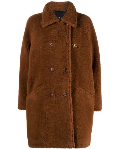 Fay Jacqueline Double-breasted Coat - Brown