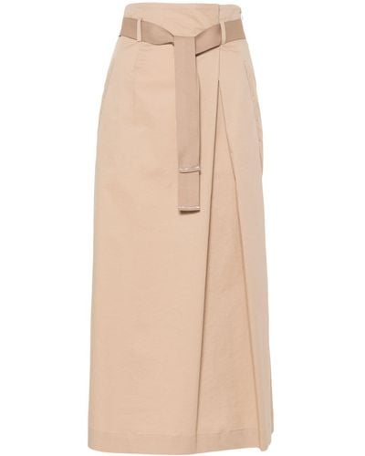 Peserico Bead-detail Twill Skirt - Natural