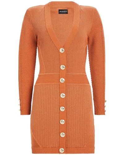 retroféte Zem Rib Knit Dress - Orange