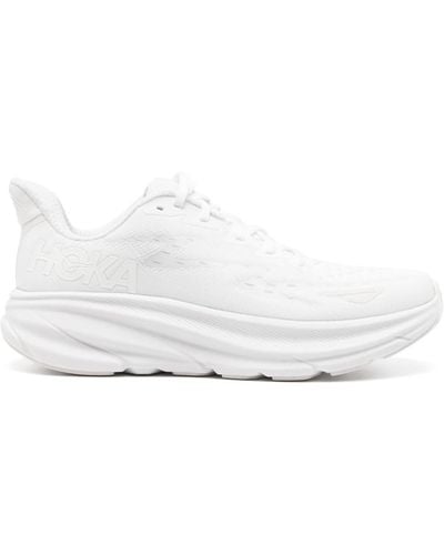 Hoka One One Clifton 9 Chunky Sneakers - Wit