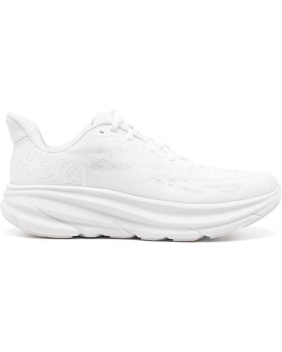 Hoka One One Baskets Clifton 9 à semelle épaisse - Blanc