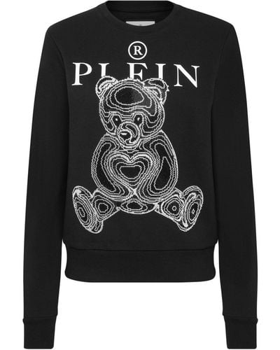 Philipp Plein Sweat en coton à logo imprimé - Noir
