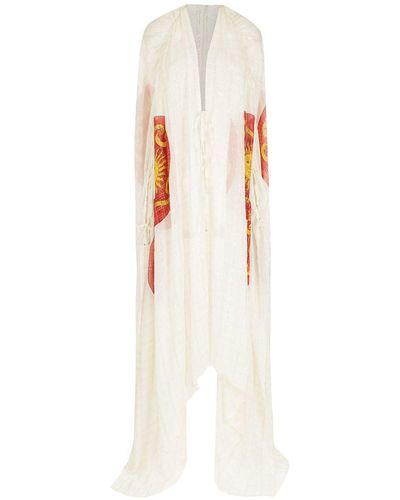 Amir Slama Robe-chemise longue en soie - Blanc