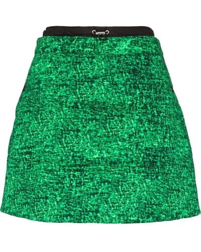 Moncler X Jw Anderson Abstract-print Mini A-line Skirt - Green