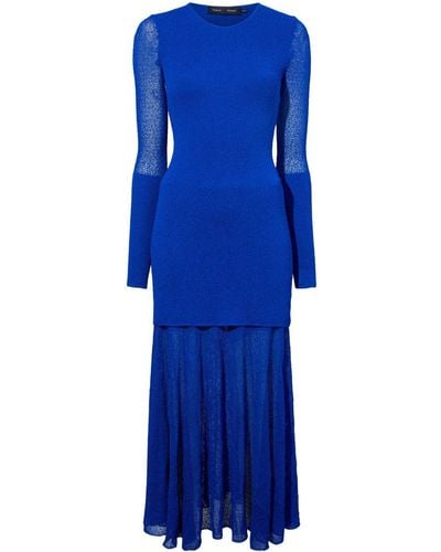 Proenza Schouler Anita Fine-knit Maxi Dress - Blue