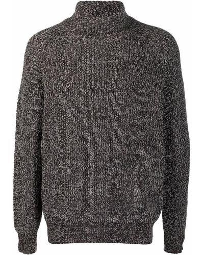 Ballantyne Roll-neck Cashmere Speckled Sweater - Black