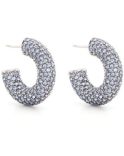 AMINA MUADDI Cameron Crystal-embellished Hoop Earrings - White