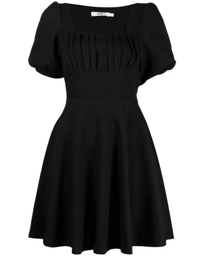 B+ AB Short-sleeve Flared Dress - Black