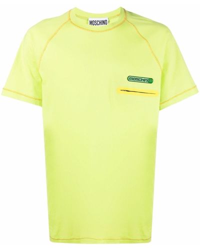 Moschino Logo-patch Cotton T-shirt - Green