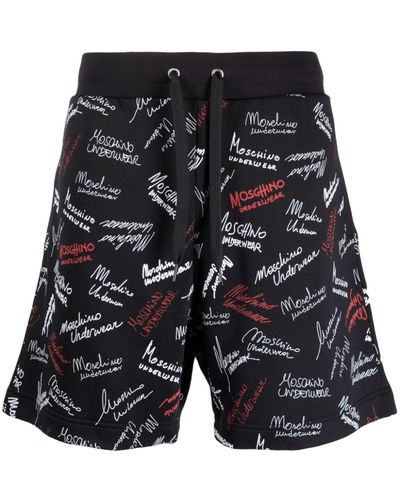 Moschino Logo-print Drawstring Shorts - Black