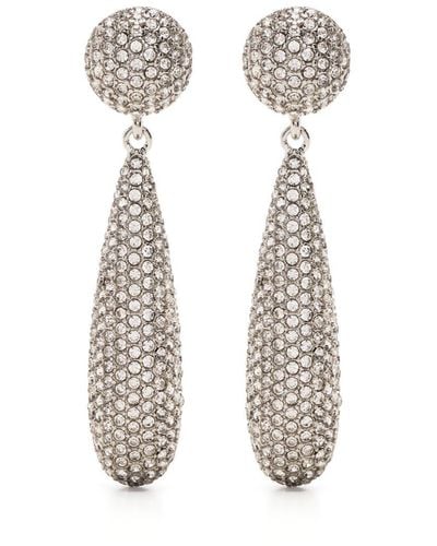 Kenneth Jay Lane Crystal-embellished Drop Earrings - White