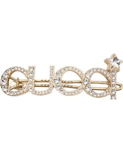 Gucci Crystal-embellished Hair Clip - Metallic