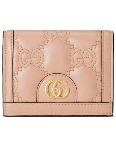 Gucci GG Matelassé Card Case Wallet - Pink