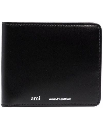 Ami Paris Ami Paris Paris Logo-print Leather Cardholder - Black