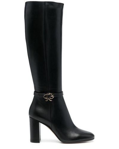 Gianvito Rossi Ribbon 85mm Leather Boots - Black