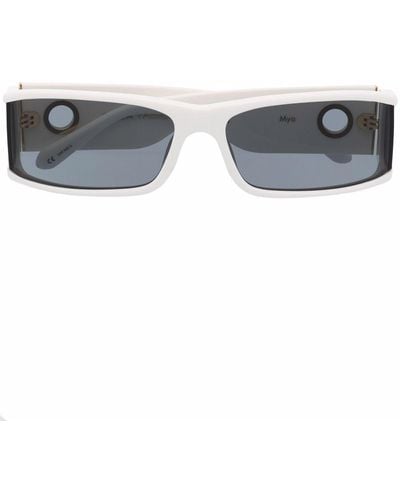 Linda Farrow Sonnenbrille mit eckigem Gestell - Weiß