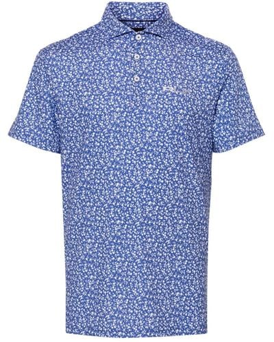 RLX Ralph Lauren Floral-print Polo Shirt - Blue
