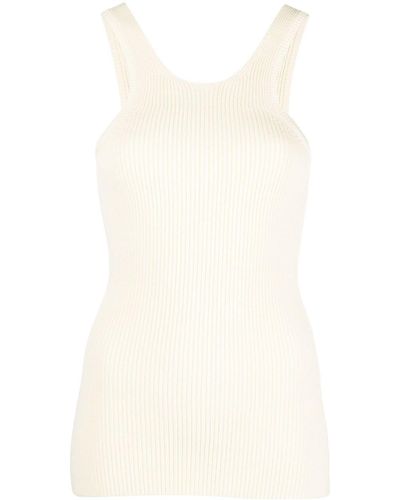 Totême Curved Compact Jersey-knit Tank Top - Natural