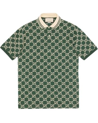 Gucci Poloshirt Met GG Print - Groen