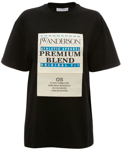 JW Anderson クラシックフィット ケアラベル Tシャツ - ブラック