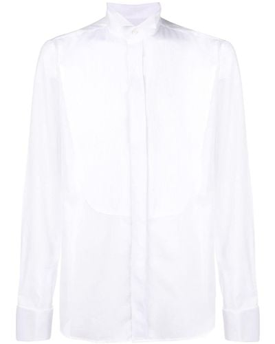 Canali Hemd mit Knopfleiste - Weiß