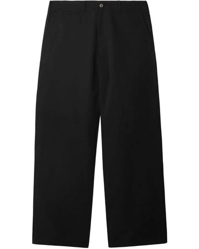 Burberry Mid-rise Wide-leg Trousers - Black