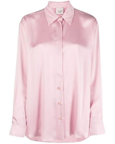 Alysi Silk Long-sleeve Shirt - Pink