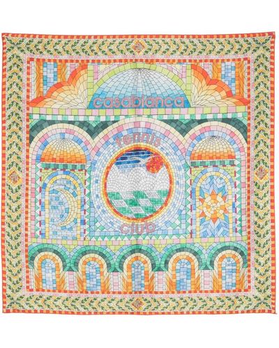 Casablancabrand Foulard Mosaic De Damas - Rosso