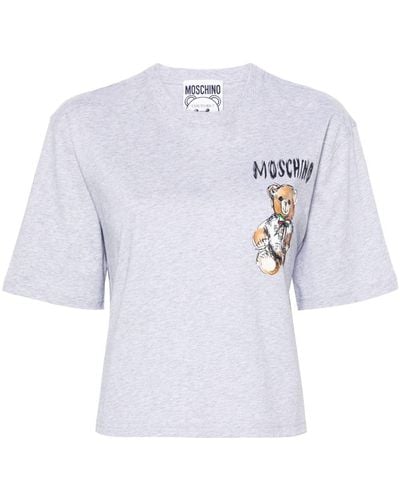Moschino T-shirt en coton à imprimé Teddy Bear - Blanc
