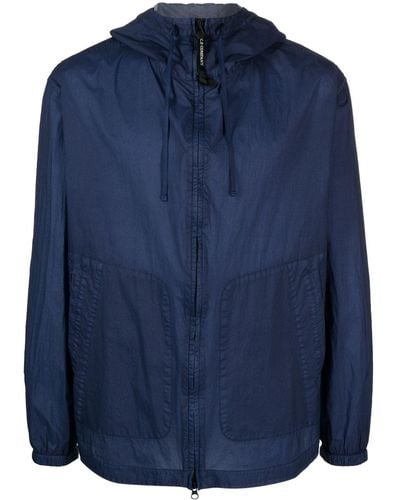 C.P. Company Logo-print Hooded Jacket - Blue