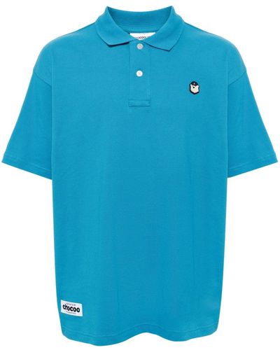 Chocoolate Logo-embroidered Cotton Polo Shirt - Blue