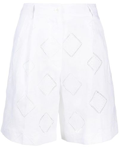 Kiton Shorts mit Lochmuster - Weiß
