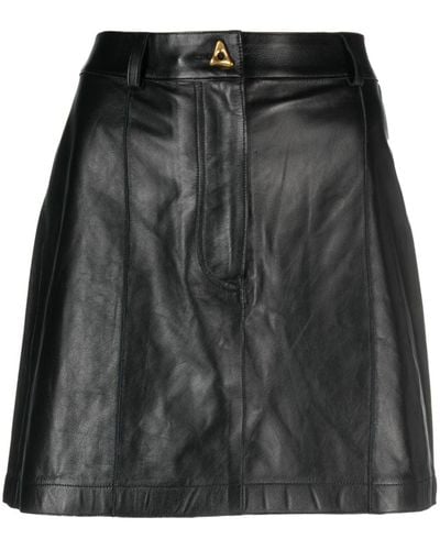 Aeron Rudens Leather Miniskirt - Black