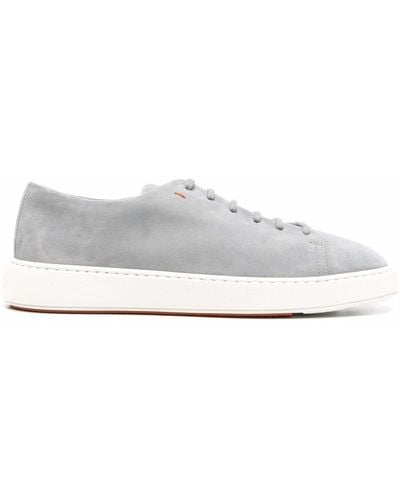 Santoni Low-top Suede Sneakers - Grey