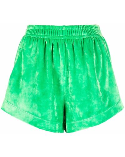 Styland High-waisted Velvet Shorts - Green
