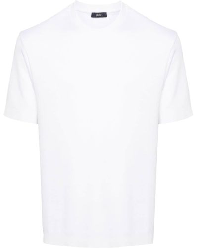 Herno T-shirt en coton à plaque logo - Blanc