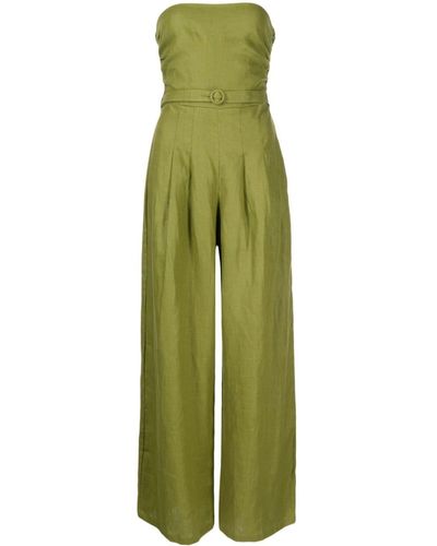 Faithfull The Brand Alegrias Linen Jumpsuit - Green