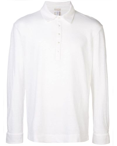 Massimo Alba Langärmeliges Poloshirt - Weiß