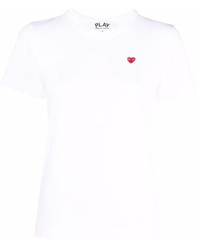 COMME DES GARÇONS PLAY T-shirt con applicazione - Bianco