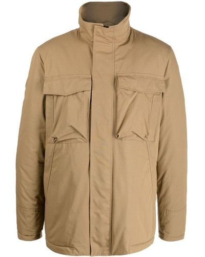 Dondup High-neck Zipped Jacket - Natural