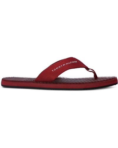 Tommy Hilfiger Thong-strap Beach Sandals - Red