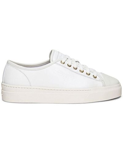Santoni Platform Leather Sneakers - White
