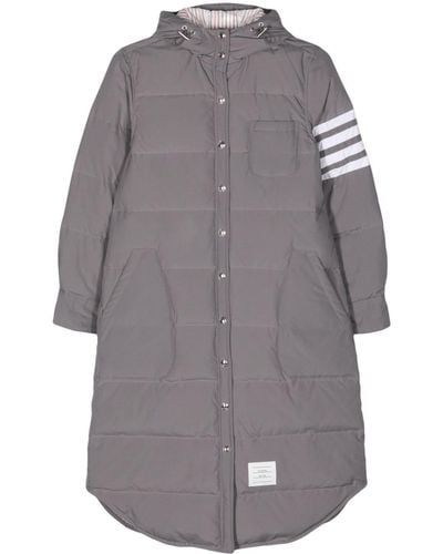 Thom Browne Gefütterter Mantel mit Streifen - Grau