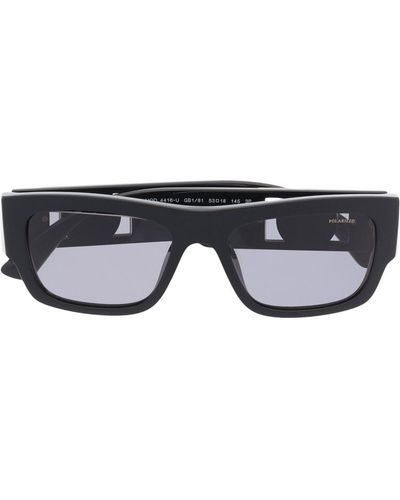 Versace Eyewear Eckige Sonnenbrille mit Logo - Schwarz